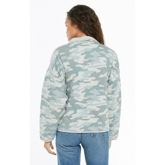 Z Supply Maya Quilted Jacket Coat Camo Medium - Picture 4 of 5